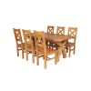 Country Oak 230cm Cross Leg Oval Table and 6 Windermere Timber Seat Chairs - 9 Country Oak 230cm Cross Leg Oval Table and 6 Windermere Timber Seat Chairs - 9