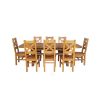 Country Oak 230cm Cross Leg Oval Table and 8 Windermere Timber Seat Chairs - 3 Country Oak 230cm Cross Leg Oval Table and 8 Windermere Timber Seat Chairs - 3