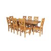 Country Oak 230cm Cross Leg Oval Table and 8 Windermere Timber Seat Chairs - 4 Country Oak 230cm Cross Leg Oval Table and 8 Windermere Timber Seat Chairs - 4