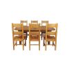 Country Oak 230cm Cross Leg Oval Table and 6 Chester Timber Seat Chair - 6 Country Oak 230cm Cross Leg Oval Table and 6 Chester Timber Seat Chair - 6