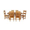 Country Oak 230cm Cross Leg Oval Table and 6 Chester Timber Seat Chair - 3 Country Oak 230cm Cross Leg Oval Table and 6 Chester Timber Seat Chair - 3