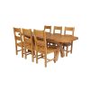 Country Oak 230cm Cross Leg Oval Table and 6 Chester Timber Seat Chair - 2 Country Oak 230cm Cross Leg Oval Table and 6 Chester Timber Seat Chair - 2
