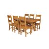Country Oak 230cm Cross Leg Oval Table and 6 Chester Timber Seat Chair - 8 Country Oak 230cm Cross Leg Oval Table and 6 Chester Timber Seat Chair - 8
