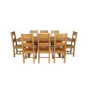 Country Oak 230cm Cross Leg Oval Table and 8 Chester Timber Seat Chairs - 3 Country Oak 230cm Cross Leg Oval Table and 8 Chester Timber Seat Chairs - 3