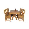 Country Oak 230cm Cross Leg Oval Table and 8 Chester Timber Seat Chairs - 6 Country Oak 230cm Cross Leg Oval Table and 8 Chester Timber Seat Chairs - 6