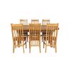 Country Oak 230cm Cross Leg Oval Table and 6 Chelsea Timber Seat Chairs - 6 Country Oak 230cm Cross Leg Oval Table and 6 Chelsea Timber Seat Chairs - 6