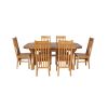 Country Oak 230cm Cross Leg Oval Table and 6 Chelsea Timber Seat Chairs - 3 Country Oak 230cm Cross Leg Oval Table and 6 Chelsea Timber Seat Chairs - 3