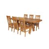 Country Oak 230cm Cross Leg Oval Table and 6 Chelsea Timber Seat Chairs - 2 Country Oak 230cm Cross Leg Oval Table and 6 Chelsea Timber Seat Chairs - 2