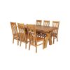 Country Oak 230cm Cross Leg Oval Table and 6 Chelsea Timber Seat Chairs - 8 Country Oak 230cm Cross Leg Oval Table and 6 Chelsea Timber Seat Chairs - 8