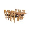 Country Oak 230cm Cross Leg Table and 6 Grasmere Brown Leather Chairs - SUMMER SALE - 2 Country Oak 230cm Cross Leg Table and 6 Grasmere Brown Leather Chairs - SUMMER SALE - 2