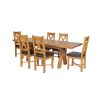 Country Oak 230cm Cross Leg Table and 6 Grasmere Brown Leather Chairs - SUMMER SALE - 3 Country Oak 230cm Cross Leg Table and 6 Grasmere Brown Leather Chairs - SUMMER SALE - 3