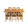 Country Oak 230cm Cross Leg Table and 6 Grasmere Brown Leather Chairs - SUMMER SALE - 7 Country Oak 230cm Cross Leg Table and 6 Grasmere Brown Leather Chairs - SUMMER SALE - 7