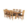 Country Oak 230cm Cross Leg Table and 8 Grasmere Brown Leather Chairs Set - SUMMER SALE - 2 Country Oak 230cm Cross Leg Table and 8 Grasmere Brown Leather Chairs Set - SUMMER SALE - 2