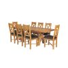 Country Oak 230cm Cross Leg Table and 8 Grasmere Brown Leather Chairs Set - SUMMER SALE - 5 Country Oak 230cm Cross Leg Table and 8 Grasmere Brown Leather Chairs Set - SUMMER SALE - 5