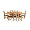 Country Oak 230cm Cross Leg Table and 8 Grasmere Brown Leather Chairs Set - SUMMER SALE - 6 Country Oak 230cm Cross Leg Table and 8 Grasmere Brown Leather Chairs Set - SUMMER SALE - 6