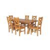 Country Oak 230cm Cross Leg Square Table and 6 Windermere Timber Seat Chairs - 4 Country Oak 230cm Cross Leg Square Table and 6 Windermere Timber Seat Chairs - 4