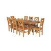 Country Oak 230cm Cross Leg Square Table and 8 Windermere Timber Seat Chairs - 2 Country Oak 230cm Cross Leg Square Table and 8 Windermere Timber Seat Chairs - 2