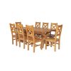 Country Oak 230cm Cross Leg Square Table and 8 Windermere Timber Seat Chairs - 4 Country Oak 230cm Cross Leg Square Table and 8 Windermere Timber Seat Chairs - 4