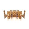 Country Oak 230cm Cross Leg Square Table and 8 Windermere Timber Seat Chairs - 6 Country Oak 230cm Cross Leg Square Table and 8 Windermere Timber Seat Chairs - 6