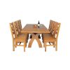 Country Oak 230cm Cross Leg Square Table and 8 Windermere Timber Seat Chairs - 7 Country Oak 230cm Cross Leg Square Table and 8 Windermere Timber Seat Chairs - 7