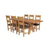 Country Oak 230cm Cross Leg Square Table and 6 Chester Brown Leather Chairs - 2 Country Oak 230cm Cross Leg Square Table and 6 Chester Brown Leather Chairs - 2