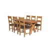 Country Oak 230cm Cross Leg Square Table and 6 Chester Brown Leather Chairs - 4 Country Oak 230cm Cross Leg Square Table and 6 Chester Brown Leather Chairs - 4
