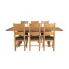 Country Oak 230cm Cross Leg Square Table and 6 Chester Brown Leather Chairs - 6 Country Oak 230cm Cross Leg Square Table and 6 Chester Brown Leather Chairs - 6