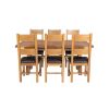 Country Oak 230cm Cross Leg Square Table and 6 Chester Brown Leather Chairs - 7 Country Oak 230cm Cross Leg Square Table and 6 Chester Brown Leather Chairs - 7