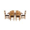 Country Oak 230cm Cross Leg Square Table and 6 Chester Brown Leather Chairs - 9 Country Oak 230cm Cross Leg Square Table and 6 Chester Brown Leather Chairs - 9