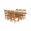 Country Oak 230cm Cross Leg Square Table and 6 Chester Timber Seat Chairs - 2 Country Oak 230cm Cross Leg Square Table and 6 Chester Timber Seat Chairs - 2