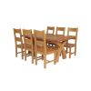 Country Oak 230cm Cross Leg Square Table and 6 Chester Timber Seat Chairs - 5 Country Oak 230cm Cross Leg Square Table and 6 Chester Timber Seat Chairs - 5
