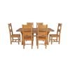 Country Oak 230cm Cross Leg Square Table and 6 Chester Timber Seat Chairs - 7 Country Oak 230cm Cross Leg Square Table and 6 Chester Timber Seat Chairs - 7