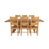 Country Oak 230cm Cross Leg Square Table and 6 Chester Timber Seat Chairs - 8 Country Oak 230cm Cross Leg Square Table and 6 Chester Timber Seat Chairs - 8