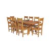 Country Oak 230cm Cross Leg Square Table and 8 Chester Timber Seat Chairs - 2 Country Oak 230cm Cross Leg Square Table and 8 Chester Timber Seat Chairs - 2