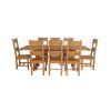 Country Oak 230cm Cross Leg Square Table and 8 Chester Timber Seat Chairs - 3 Country Oak 230cm Cross Leg Square Table and 8 Chester Timber Seat Chairs - 3