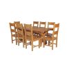 Country Oak 230cm Cross Leg Square Table and 8 Chester Timber Seat Chairs - 4 Country Oak 230cm Cross Leg Square Table and 8 Chester Timber Seat Chairs - 4