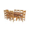 Country Oak 230cm Cross Leg Square Table and 8 Chester Timber Seat Chairs - 5 Country Oak 230cm Cross Leg Square Table and 8 Chester Timber Seat Chairs - 5