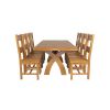 Country Oak 230cm Cross Leg Square Table and 8 Chester Timber Seat Chairs - 7 Country Oak 230cm Cross Leg Square Table and 8 Chester Timber Seat Chairs - 7