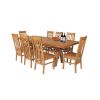 Country Oak 230cm Cross Leg Square Table and 8 Chelsea Timber Seat Chairs - 2 Country Oak 230cm Cross Leg Square Table and 8 Chelsea Timber Seat Chairs - 2