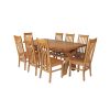 Country Oak 230cm Cross Leg Square Table and 8 Chelsea Timber Seat Chairs - 4 Country Oak 230cm Cross Leg Square Table and 8 Chelsea Timber Seat Chairs - 4