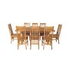 Country Oak 230cm Cross Leg Square Table and 8 Chelsea Timber Seat Chairs - 6 Country Oak 230cm Cross Leg Square Table and 8 Chelsea Timber Seat Chairs - 6