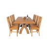 Country Oak 230cm Cross Leg Square Table and 8 Chelsea Timber Seat Chairs - 7 Country Oak 230cm Cross Leg Square Table and 8 Chelsea Timber Seat Chairs - 7
