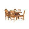 Country Oak 180cm Extending Cross Leg Oval Table and 6 Grasmere Timber Seat Chairs - 2 Country Oak 180cm Extending Cross Leg Oval Table and 6 Grasmere Timber Seat Chairs - 2
