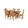 Country Oak 180cm Extending Cross Leg Oval Table and 6 Grasmere Timber Seat Chairs - 4 Country Oak 180cm Extending Cross Leg Oval Table and 6 Grasmere Timber Seat Chairs - 4
