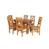 Country Oak 180cm Extending Cross Leg Oval Table and 6 Windermere Timber Seat Chairs - 3 Country Oak 180cm Extending Cross Leg Oval Table and 6 Windermere Timber Seat Chairs - 3