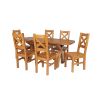 Country Oak 180cm Extending Cross Leg Oval Table and 6 Windermere Timber Seat Chairs - 4 Country Oak 180cm Extending Cross Leg Oval Table and 6 Windermere Timber Seat Chairs - 4