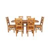Country Oak 180cm Extending Cross Leg Oval Table and 6 Windermere Timber Seat Chairs - 5 Country Oak 180cm Extending Cross Leg Oval Table and 6 Windermere Timber Seat Chairs - 5