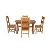 Country Oak 180cm Extending Cross Leg Oval Table and 4 Chester Timber Seat Chairs - 5 Country Oak 180cm Extending Cross Leg Oval Table and 4 Chester Timber Seat Chairs - 5