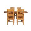 Country Oak 180cm Extending Cross Leg Oval Table and 4 Chester Timber Seat Chairs - 8 Country Oak 180cm Extending Cross Leg Oval Table and 4 Chester Timber Seat Chairs - 8