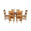 Country Oak 180cm Extending Cross Leg Oval Table and 6 Chester Timber Seat Chairs - 3 Country Oak 180cm Extending Cross Leg Oval Table and 6 Chester Timber Seat Chairs - 3